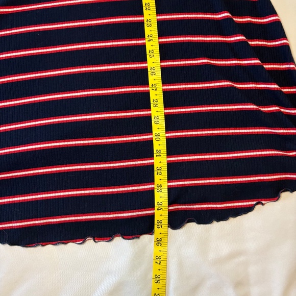 Mossimo Ribbed‎ Red White Blue Striped T-Shirt Dress Size Medium - Picture 5 of 7